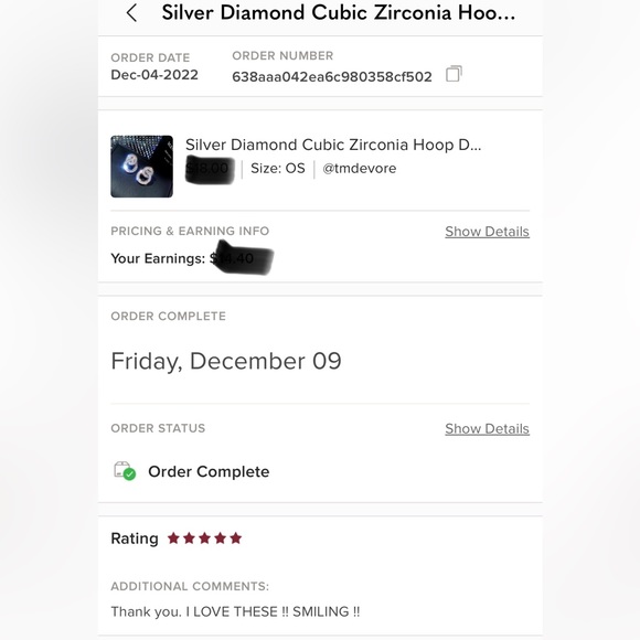 ❗️LAST ONE❗️925 Silver Diamond Cubic Zirconia Hoop Design Earrings - Picture 5 of 5